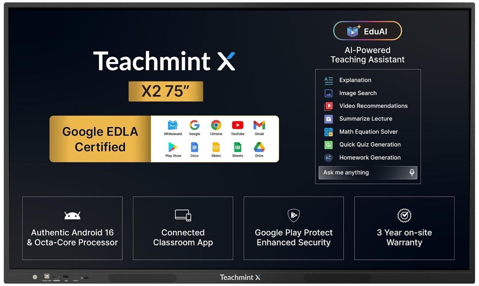 TEACHMINT X interactive smartboard panel